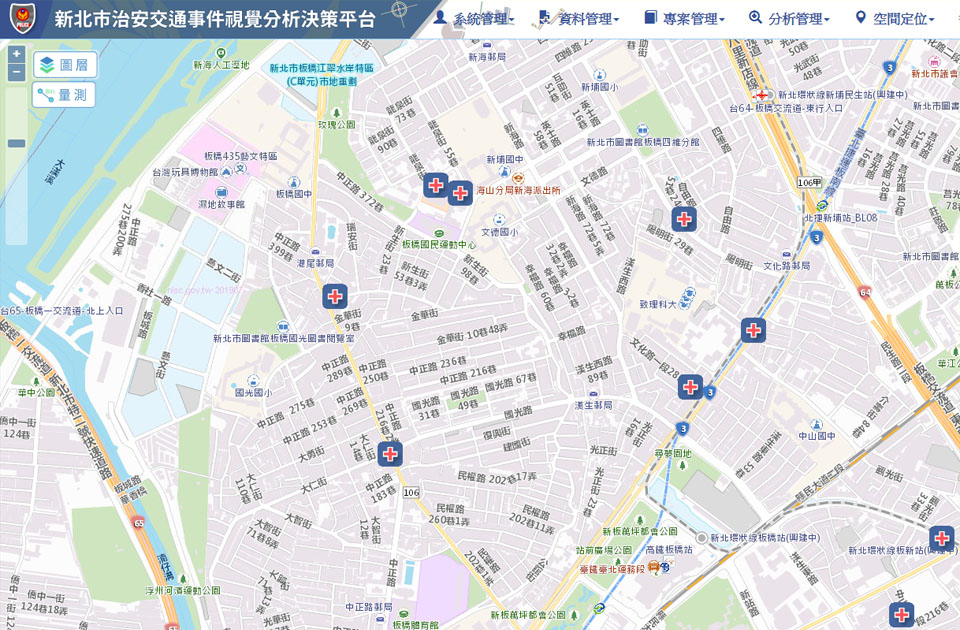 新北市治安交通事件視覺分析決策平台圖片