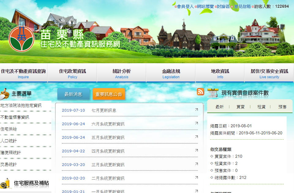 苗栗縣住宅及不動產資訊服務網圖片
